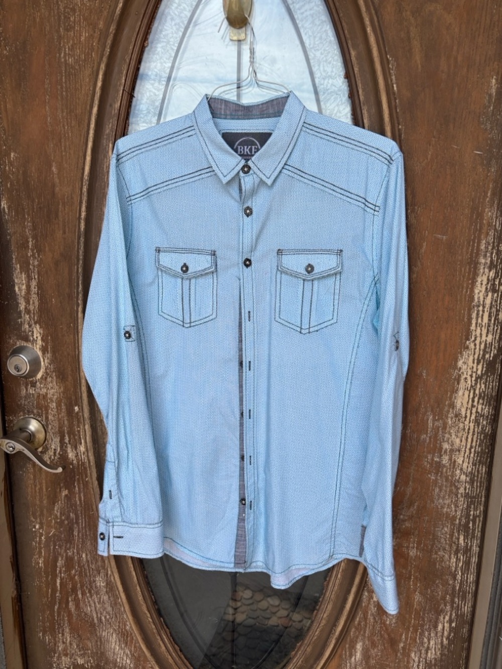 BKE Button Down Mens Top  large